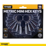 Handy Hardware Metric Mini Hex Keys Set 16Pcs 182190