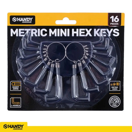 Handy Hardware Metric Mini Hex Keys Set 16Pcs 182190