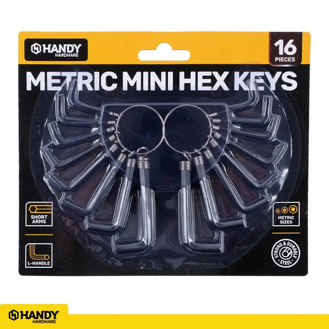 Handy Hardware Metric Mini Hex Keys Set 16Pcs 182190