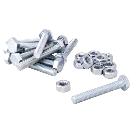 Handy Hardware Nuts Bolts Hex Head Zinc Plated M6x40mm 15Pcs 225385