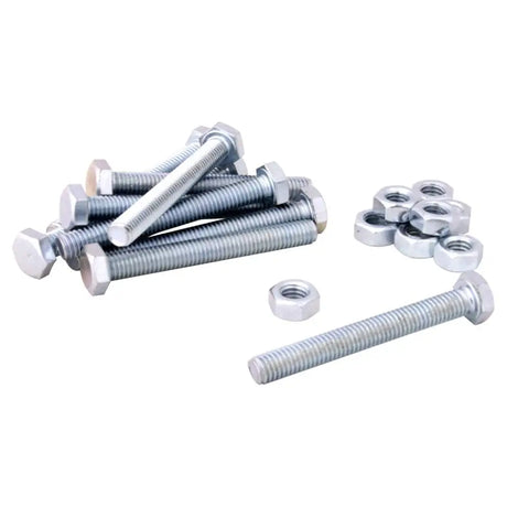 Handy Hardware Nuts Bolts Hex Head Zinc Plated M6x50mm 12Pcs 225392