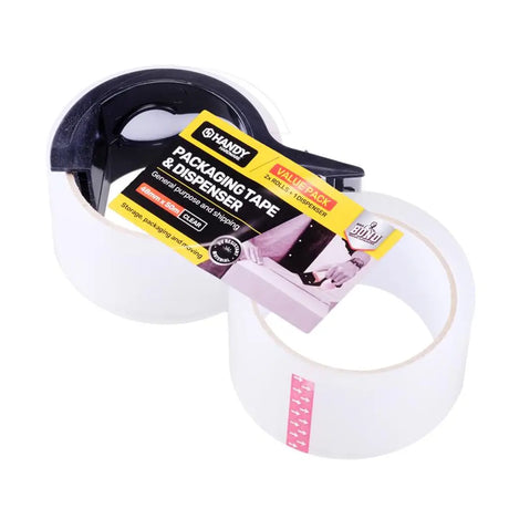 Handy Hardware Packaging Tape Dispenser Value Pack 48mmX50m 2Pk 268290