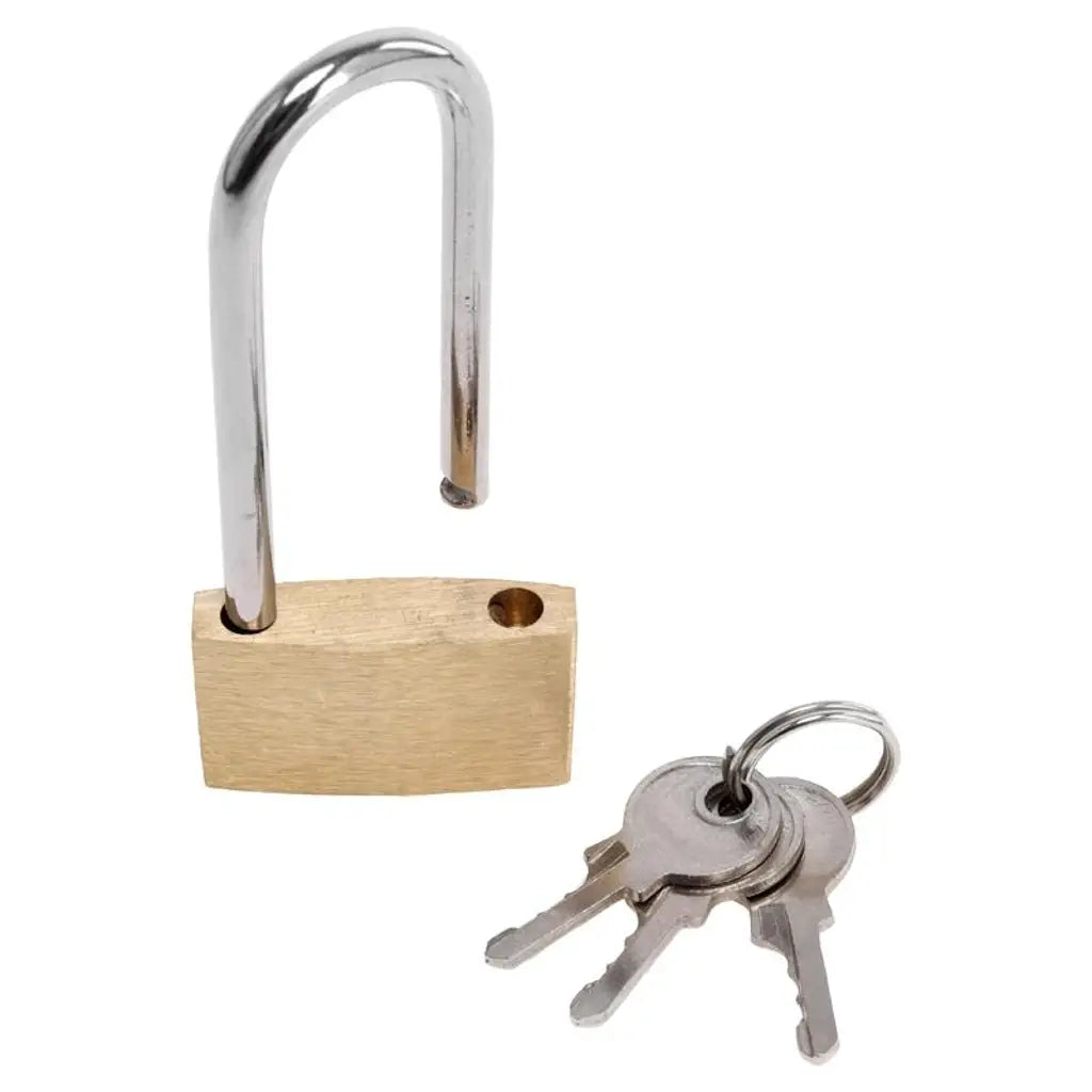 Handy Hardware Padlock Solid Brass Long Shackle 30mm Includes 3 Keys 277063