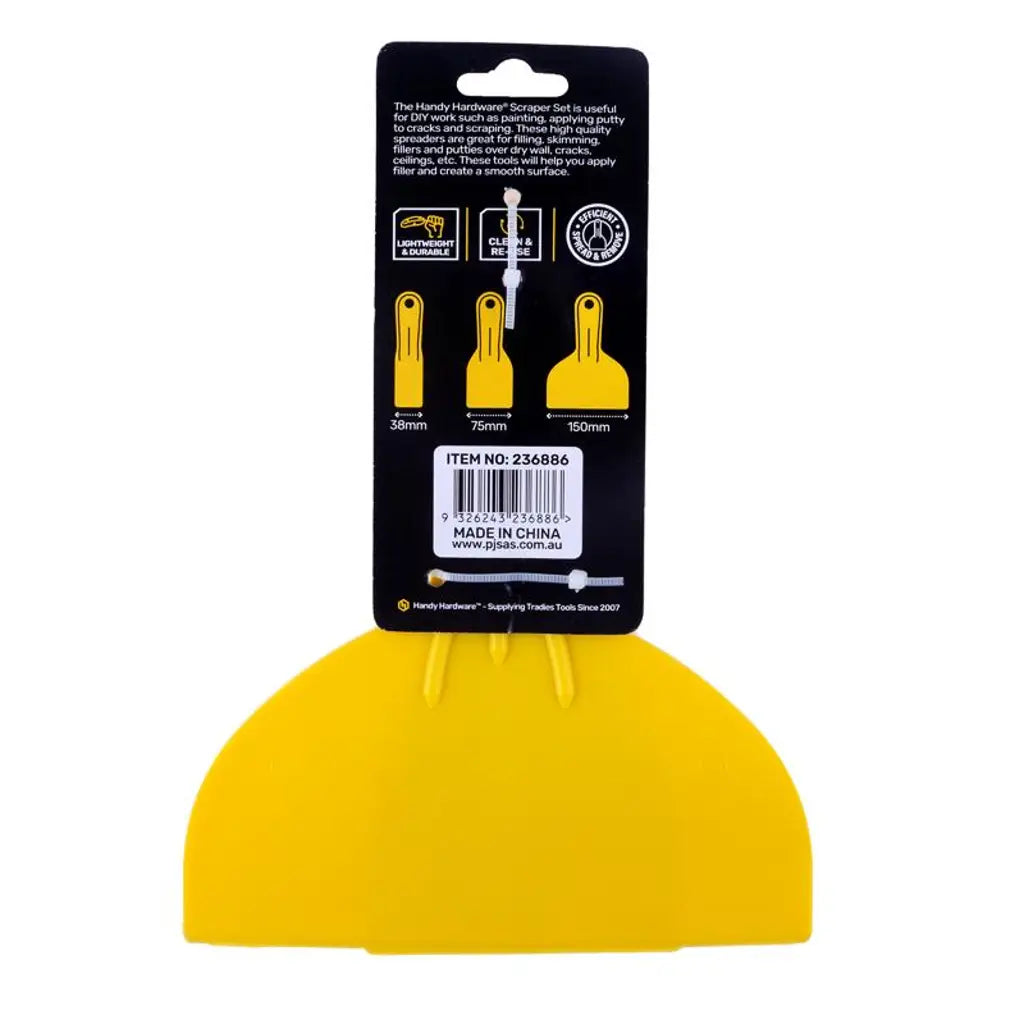 Handy Hardware Plaster Scraper Knives Yellow 3Pcs 236886