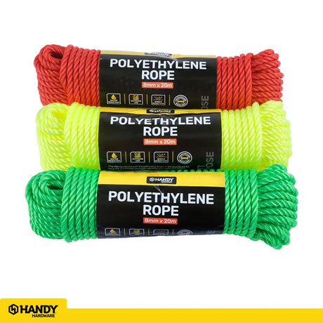 Handy Hardware Polyethylene Traditional Rope Assorted Colours 8mmX20m 280667
