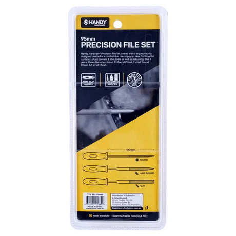 Handy Hardware Precision File Set 95mm 3Pcs 218899