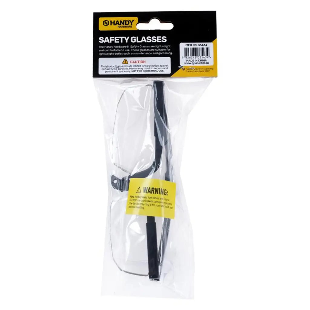 Handy Hardware Protective Safety Glasses Clear Lens 160mm 35434