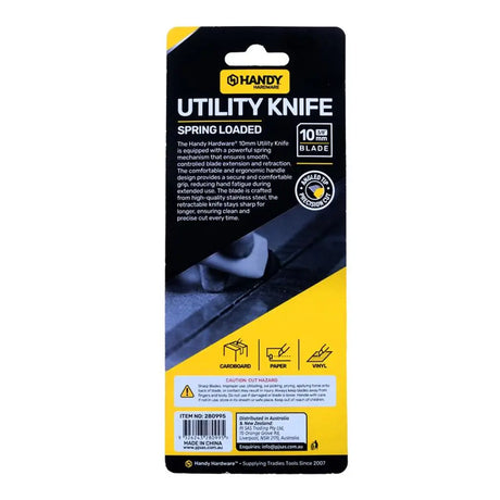Handy Hardware Retractable Knife Spring Loaded Box Cutter 280995