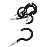 Handy Hardware Round Screw Hooks Black PVC 35x70mm 6Pcs 233830