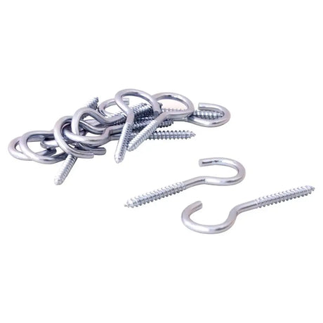Handy Hardware Round Screw Hooks Galvanised Iron 25x75mm 10Pcs 225293