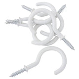Handy Hardware Round Screw Hooks White PVC 35x70mm 6Pcs 233823