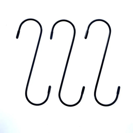 Handy Hardware S Hooks With PVC Cotaed Black Or White 165x50mm 3Pcs 234332