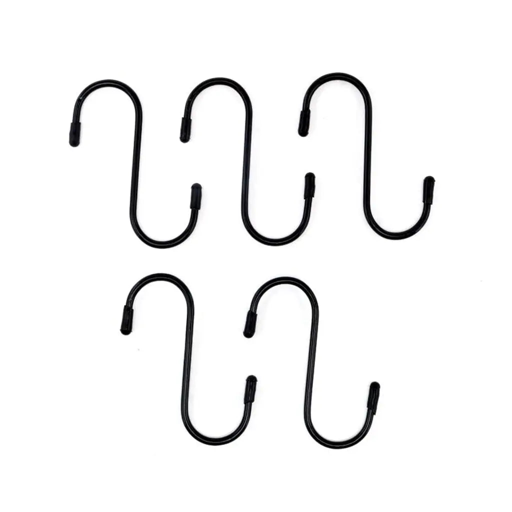 Handy Hardware S Hooks With PVC Cotaed Black Or White 80x35mm 5Pcs 234318