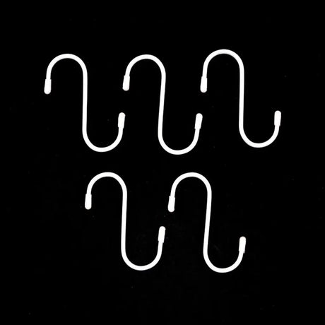 Handy Hardware S Hooks With PVC Cotaed Black Or White 80x35mm 5Pcs 234318
