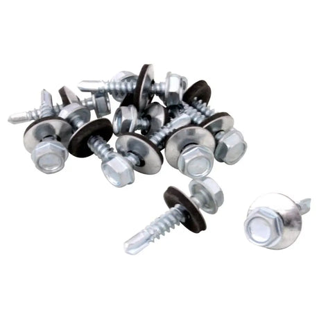 Handy Hardware Self Drilling Screw Hex Head Zinc Plated 4.8x25mm 30Pcs 225323