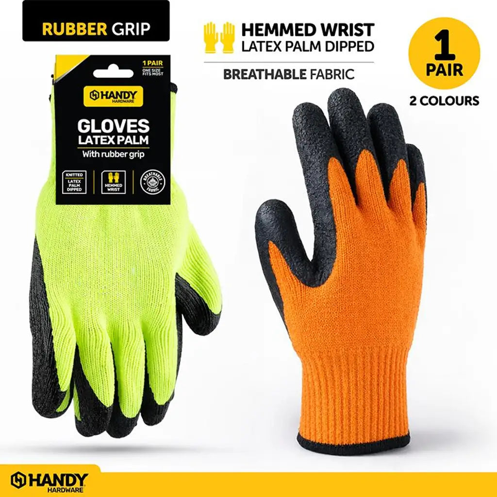 Handy Hardware Working Gloves With Black Palm Grip 210930