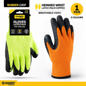 Handy Hardware Working Gloves With Black Palm Grip 210930