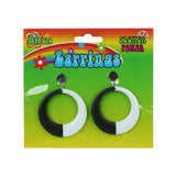 Hippie 60's Mod Clip On Earrings Black White PP12251