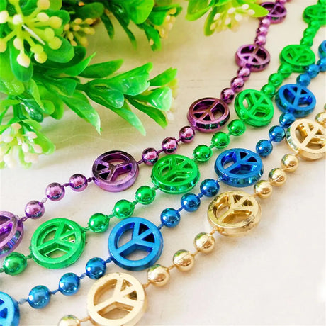 Hippie Assorted Peace Sign Necklace 2Pcs A156407