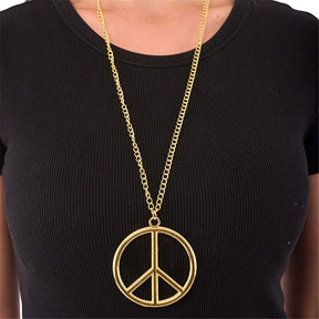 Hippie Gold Peace Necklace PP12183
