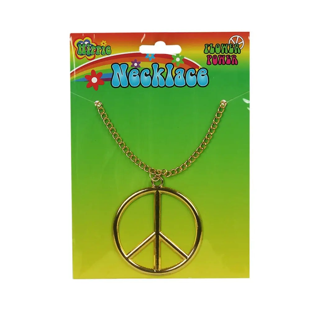 Hippie Gold Peace Necklace PP12183