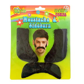 Hippie Moustache And Sideburn A156384
