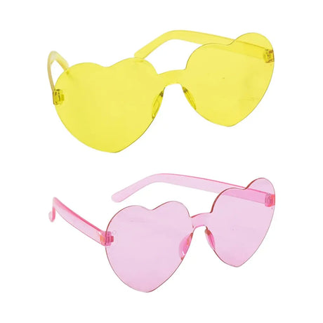 Hippie Yellow or Pink Heart Shaped Glasses PP45641