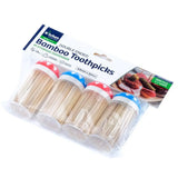 Home Master Bamboo Toothpicks Double Ended 150Pcs Each 4Pk 203833