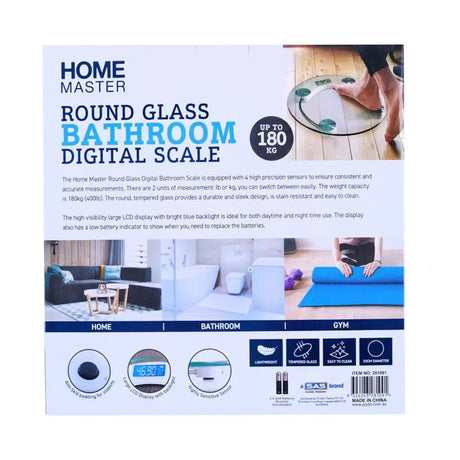 Home Master Bathroom Scale Round Glass 281091