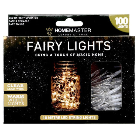 Home Master Battery Fairy Lights Warm White 100LED 249237