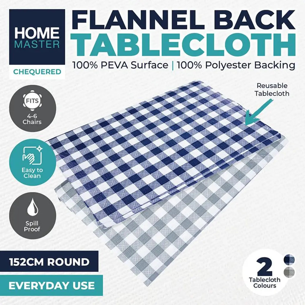 Home Master Checkered Round Tablecloth 152cm 232420