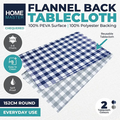 Home Master Checkered Round Tablecloth 152cm 232420