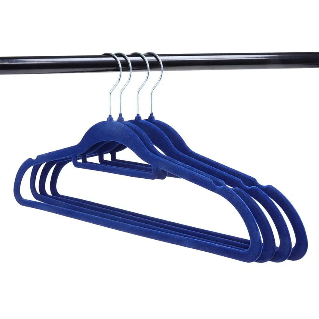 Home Master Coat Hanger Velvet Coloured 4Pk 237333