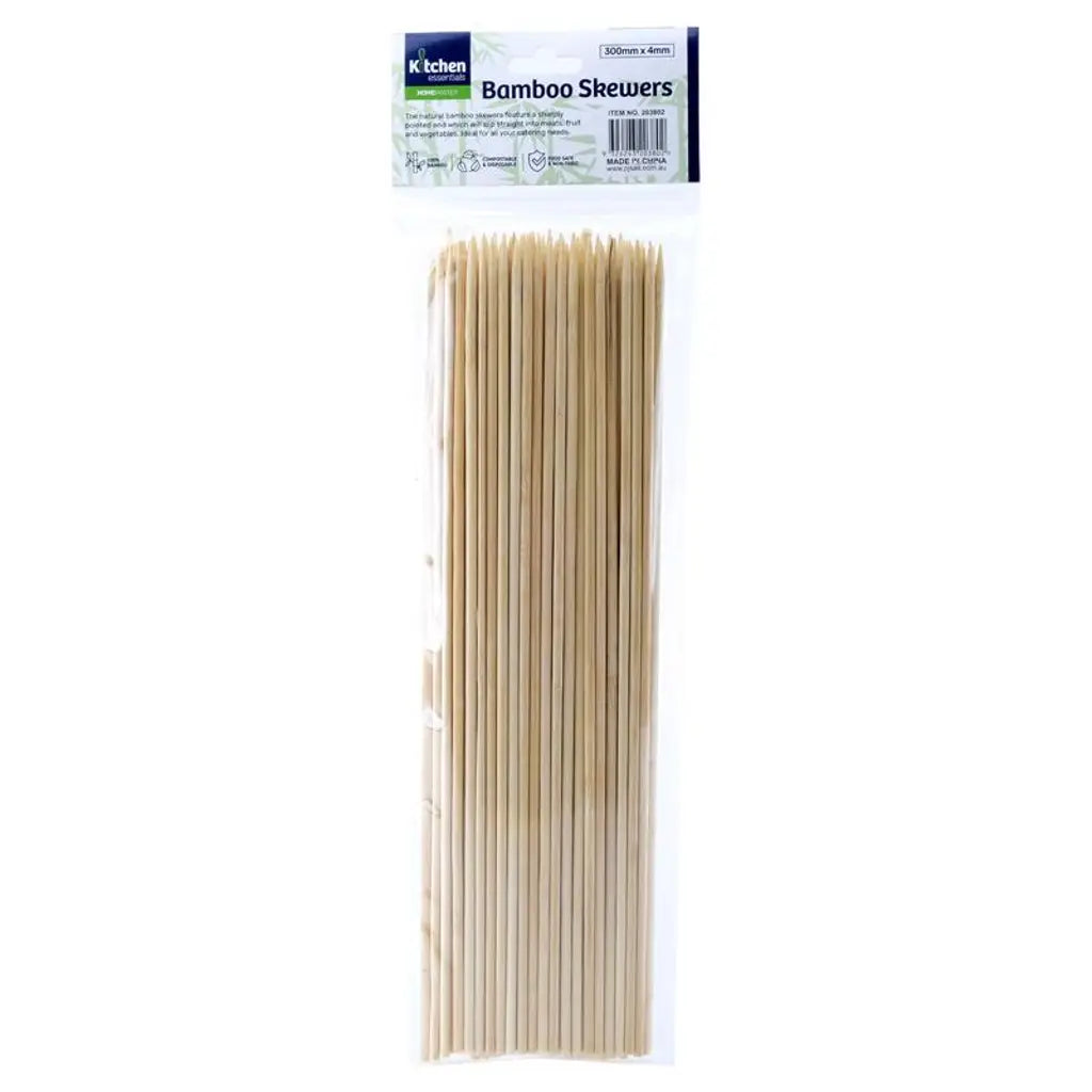 Home Master Eco Friendly Bamboo Skewers BBQ 4mmX30cm 72Pk 203802