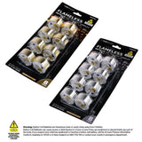 Home Master Flameless LED Metallic Tealight Candles Cool Or Warm 8Pk 259526