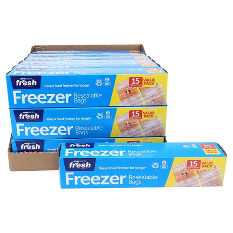 Home Master Kitchen Consumables Freezer Bags 26.5x27.5cm 15Pk 104321