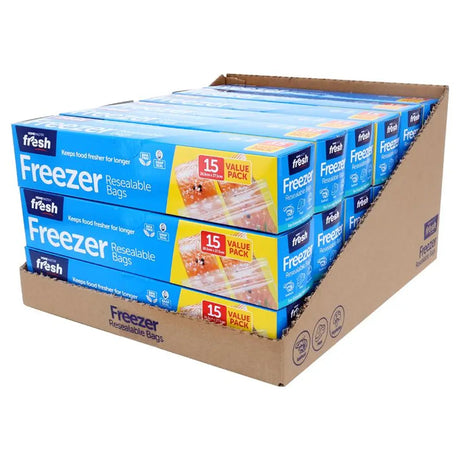 Home Master Kitchen Consumables Freezer Bags 26.5x27.5cm 15Pk 104321