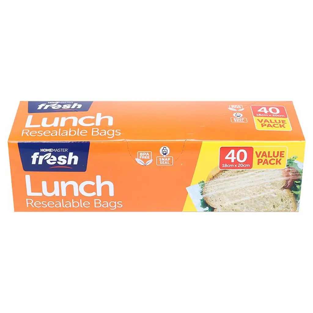 Home Master Kitchen Consumables Lunch Bags 18x20cm 40Pk 233199