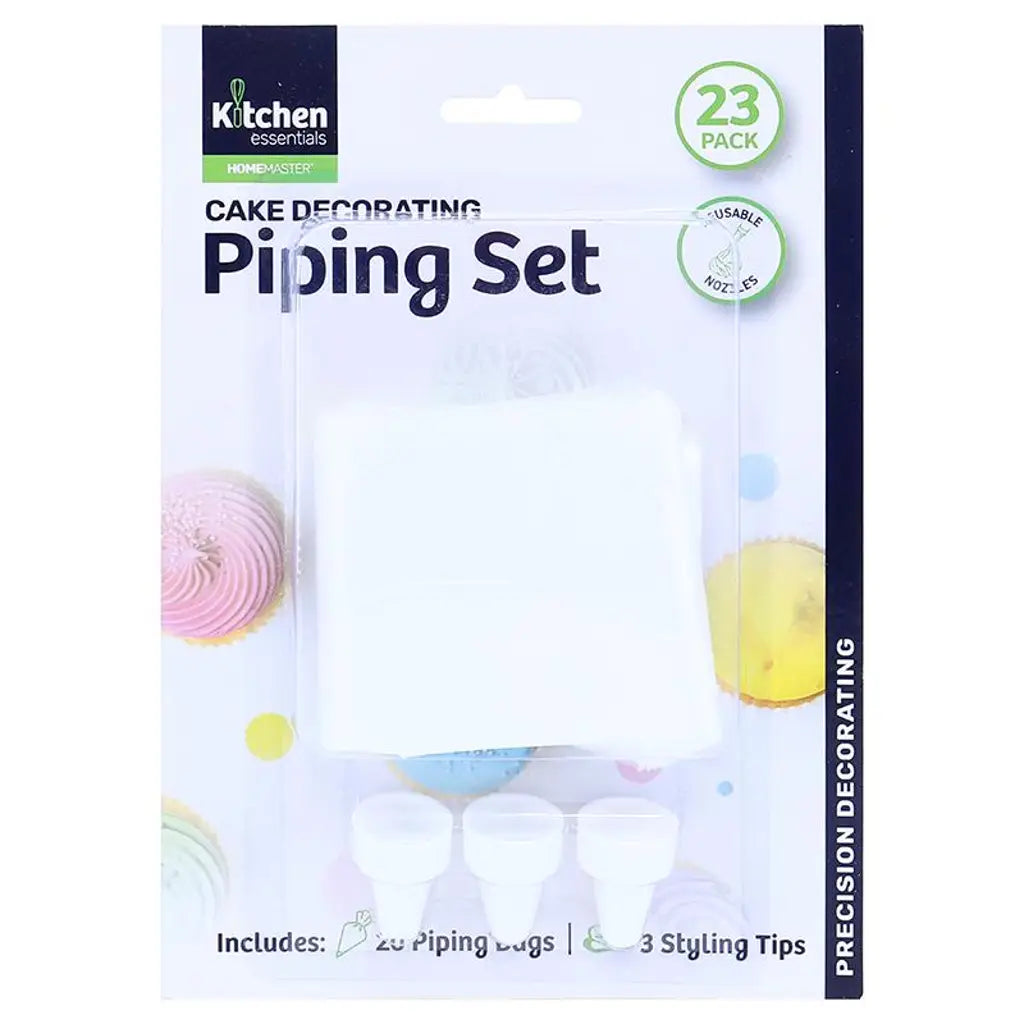 Home Master Kitchen Consumables Piping & Decorating Set 3 Styling Tips & 20 Bags 212262