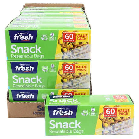 Home Master Kitchen Consumables Snack Bags 15x10cm 60Pk 169658
