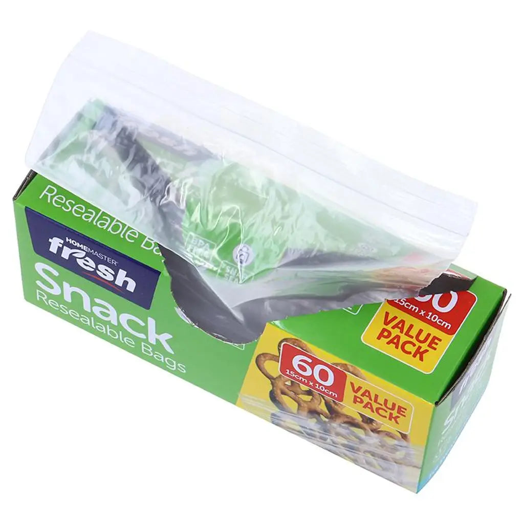 Home Master Kitchen Consumables Snack Bags 15x10cm 60Pk 169658