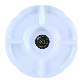 Home Master Melamine Platter Tray with 5 Section Divider Round White 28x3cm58181