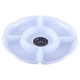 Home Master Melamine Platter Tray with 5 Section Divider Round White 28x3cm58181