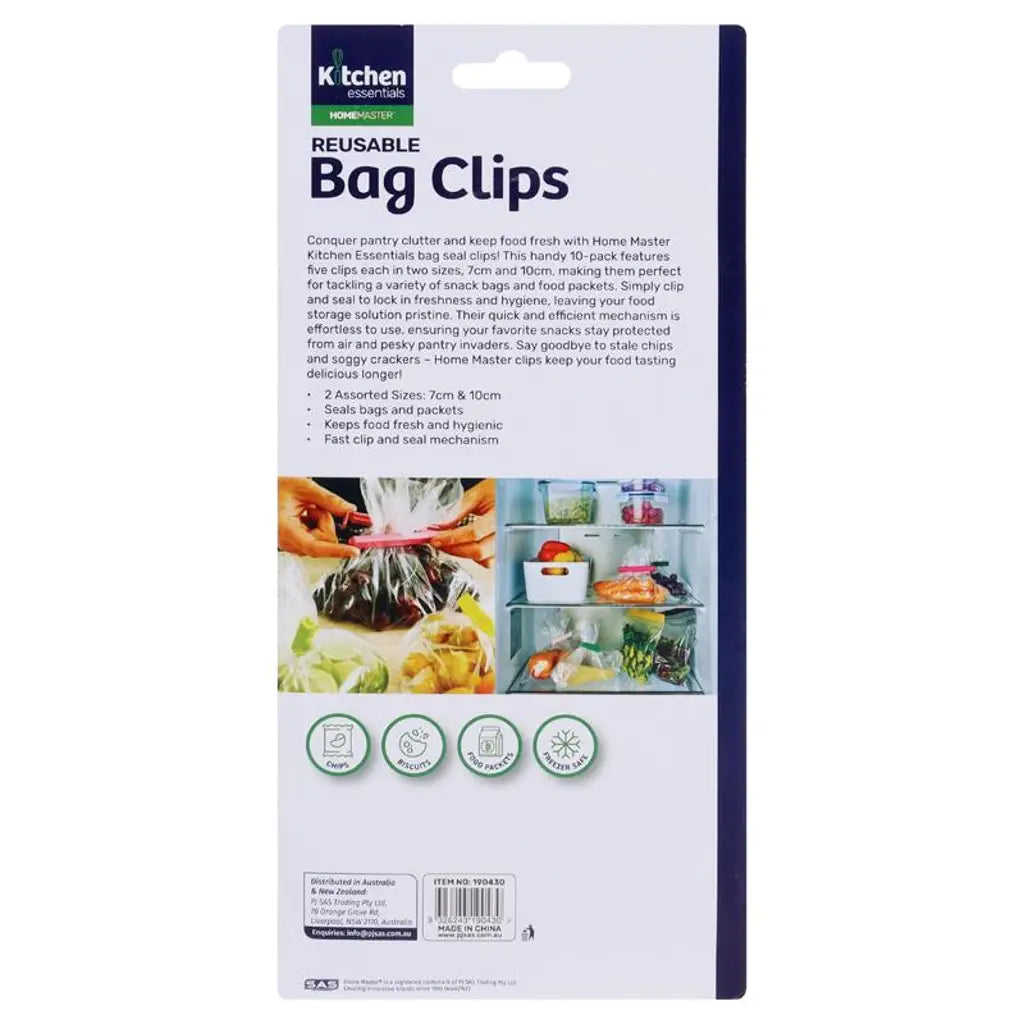 Home Master Sealing Bag Clip 5cm&7cm 10Pk 190430