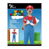 Kids Plumber Red Costume Including Hat, Shirt, Jumpsuit, Moustache PP79311