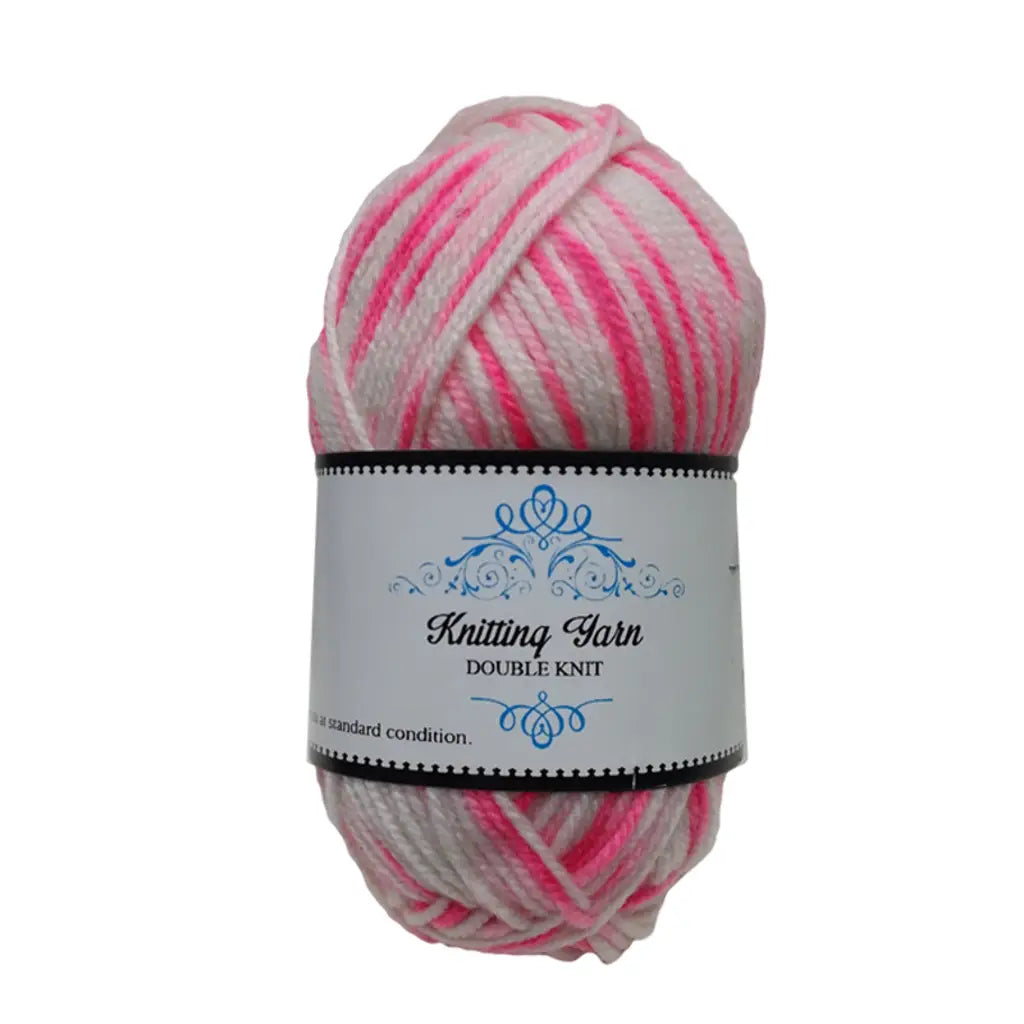 Knitting Yarn Multi Color Pink/White 100g K043182