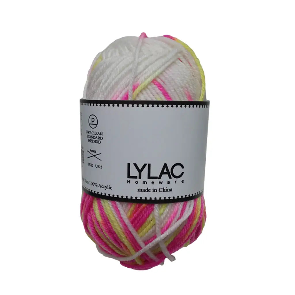 Knitting Yarn Multi Color White/Pink/Yel 100g K043212