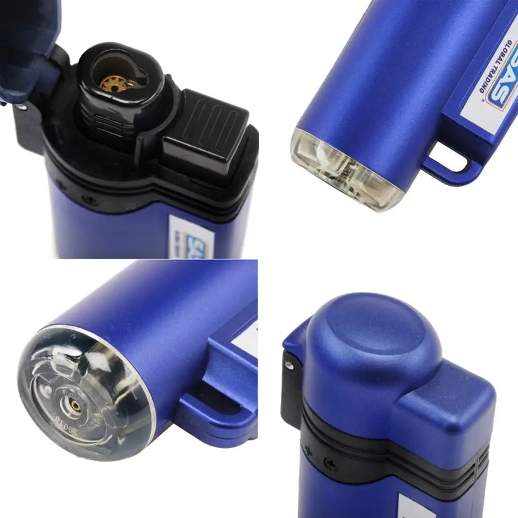 Lighter Gas Mini Jet Flame Turbo Windproof Refillable Assorted Colours 279920