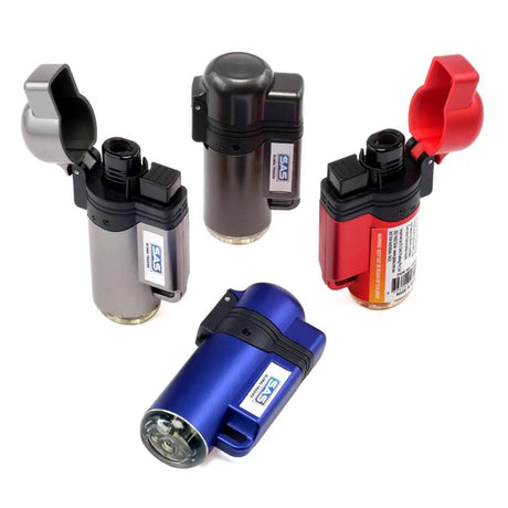 Lighter Gas Mini Jet Flame Turbo Windproof Refillable Assorted Colours 279920