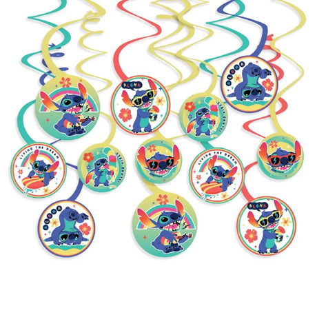 Lilo & Stitch Paper Spiral Decorations 12Pk 88861773